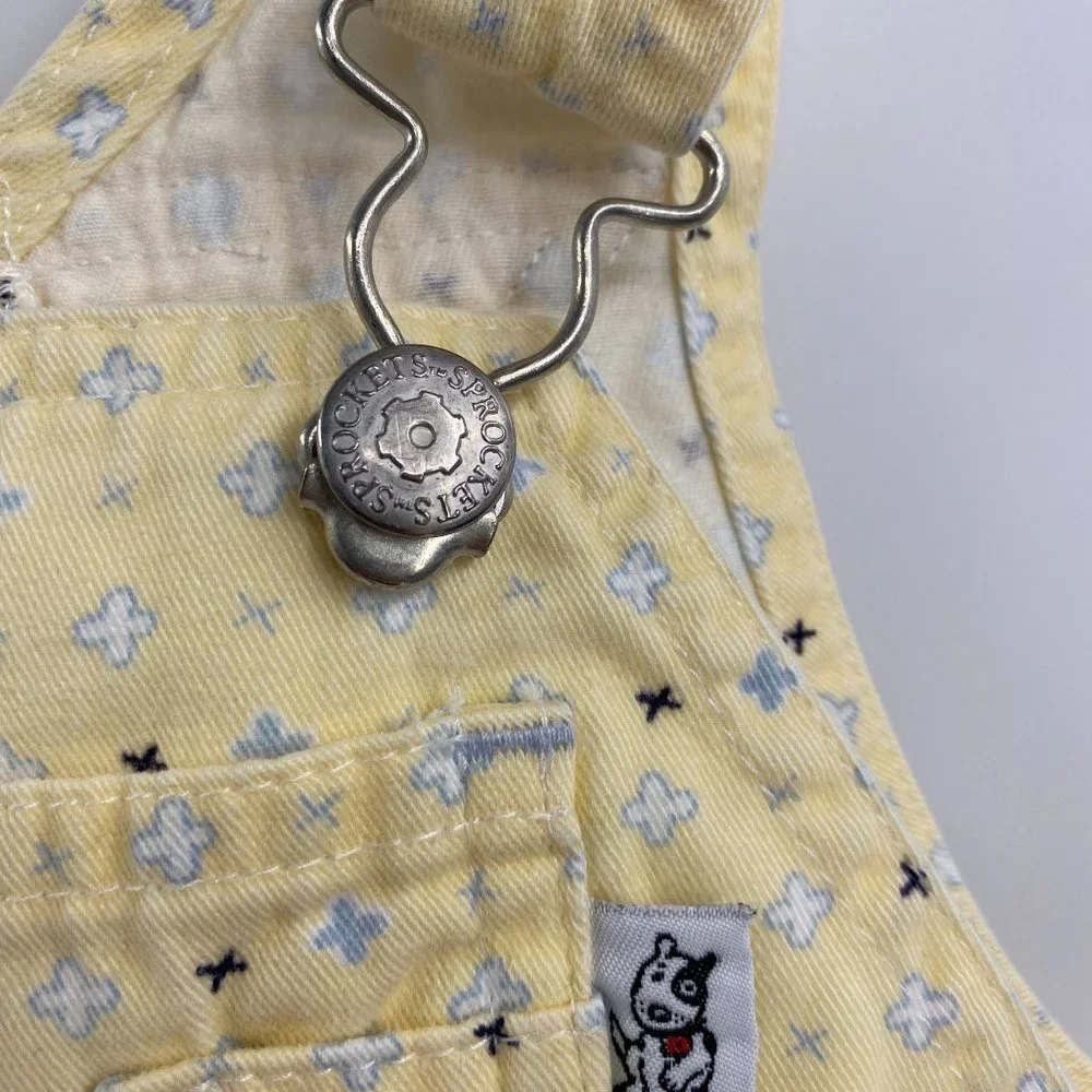 Vintage Sprockets overalls size 24M yellow print Adjustable pockets carpenter
